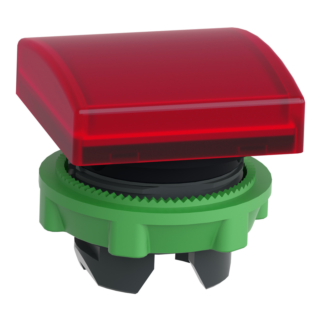 Mayer-DDS-Head for pilot light, Harmony XB5, square red, 22mm, with plain lens, universal LED-2