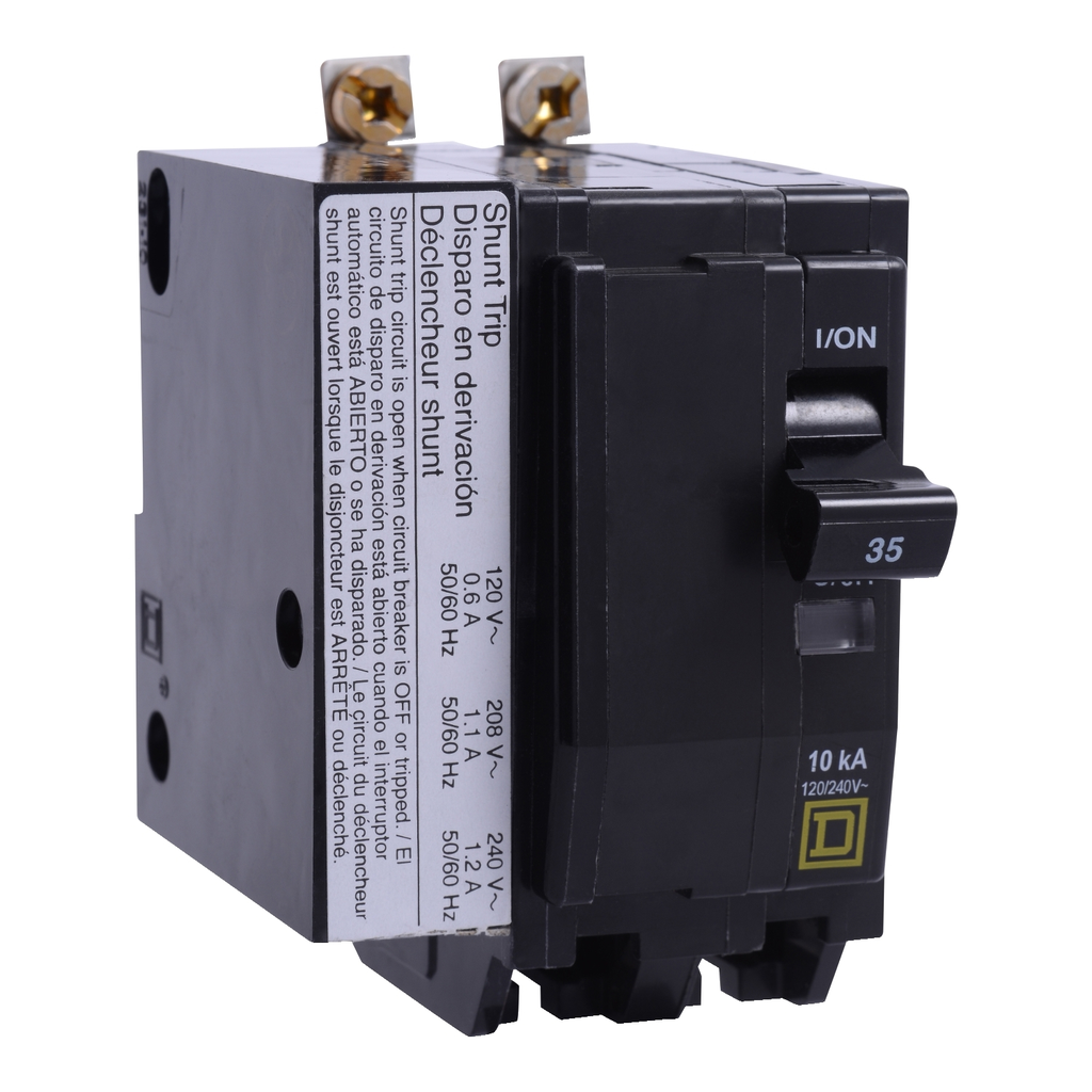 Mayer-DDS-Mini circuit breaker, QO, 50A, 2 pole, 120/240VAC, 22kA, bolt on, AC shunt-1