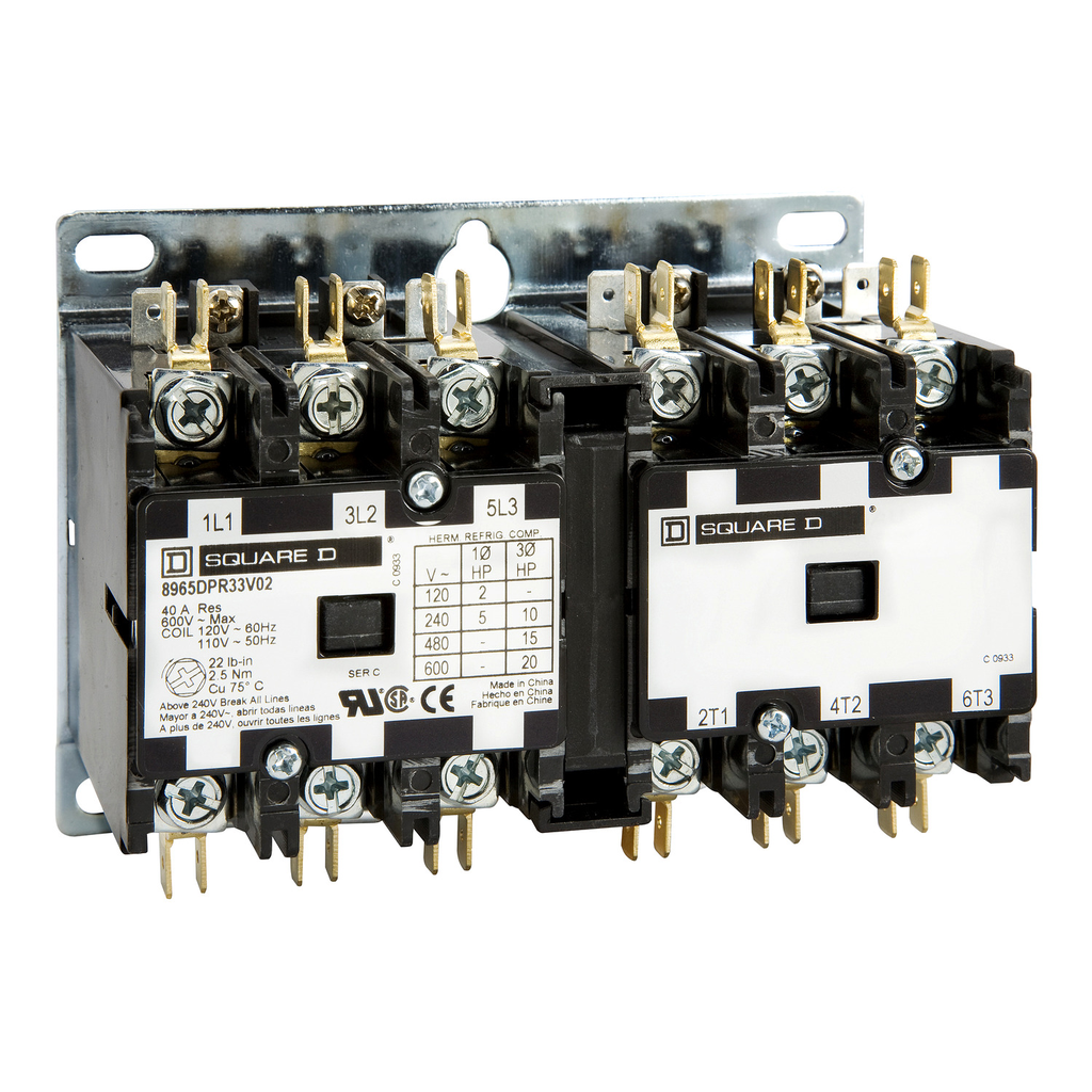 Mayer-DDS-Reversing Hoist Contactor, 40A, 3 pole, 110/120VAC 50/60Hz coil, open style-2