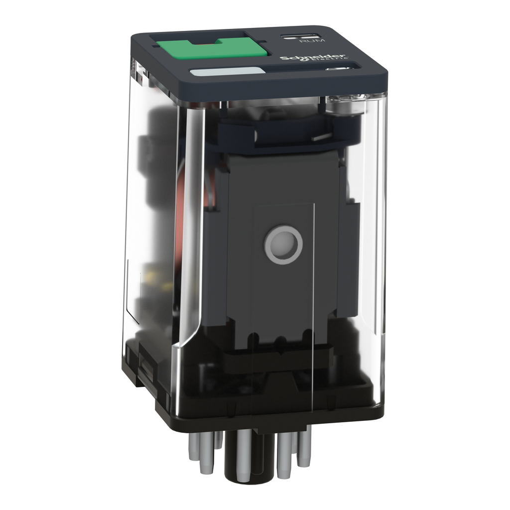 Mayer-DDS-universal plug in relay, Harmony Electromechanical Relays, 10A, 2CO, with LED, lockable test but to n, 230V AC-2