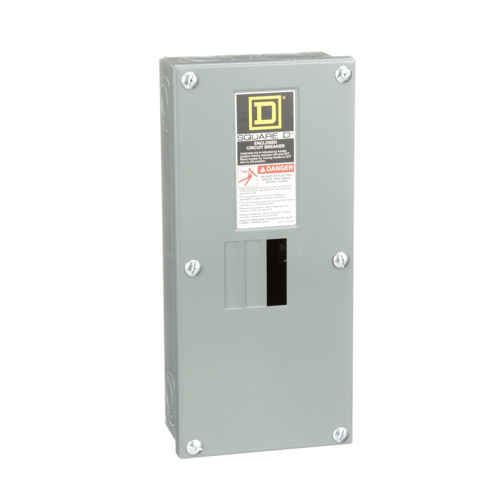 Mayer-DDS-Circuit breaker enclosure, QO, 1 phase, 2 spaces, 100A, NEMA1, surface cover, UL-2