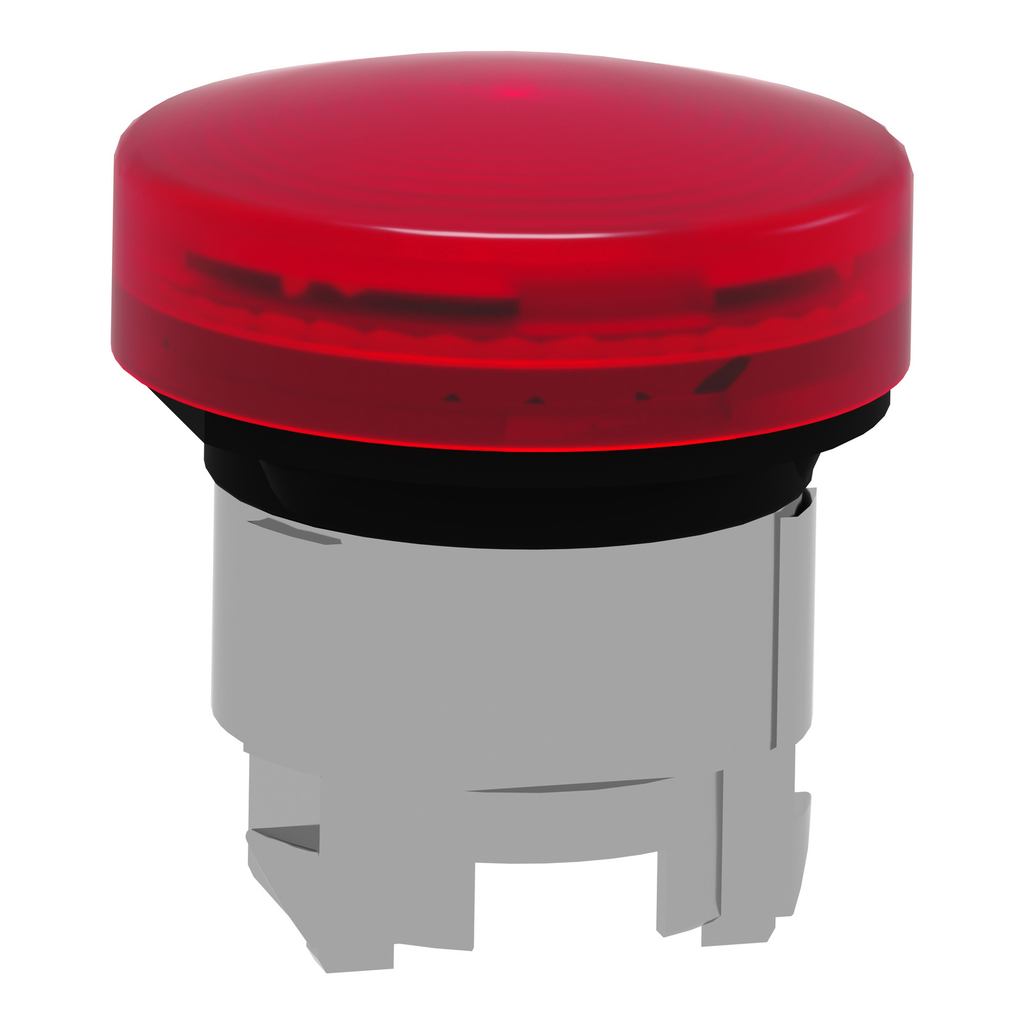 Mayer-DDS-Head for pilot light, Harmony XB4, metal, red, 22mm, universal LED, grooved lens-2