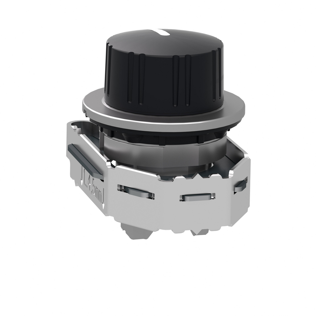 Mayer-DDS-Head for selector switch, Harmony XB4, flush mounted black sw. knurled knob 3 pos return right to center-2