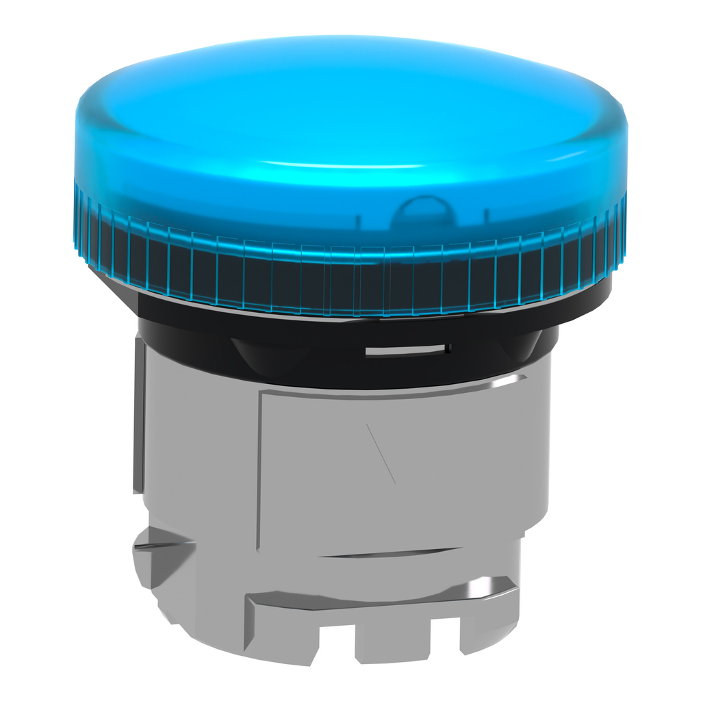 Mayer-DDS-Head for pilot light, Harmony XB4, metal, blue, 22mm, plain lens for BA9s bulb-2