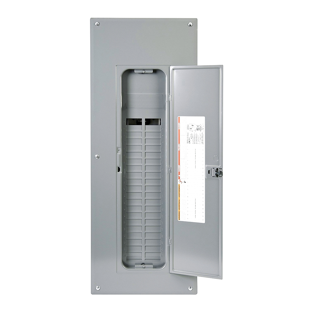 Mayer-DDS-Load center, Homeline, 1 phase, 42 spaces, 84 circuits, 225A convertible main lugs, PoN, NEMA1, combo cover-2