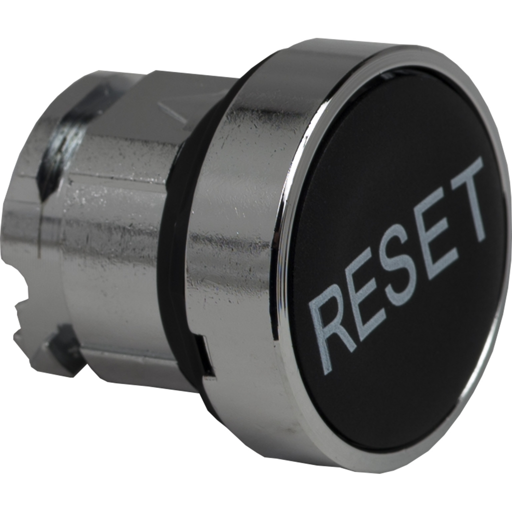 Mayer-DDS-Head for non illuminated push button, Harmony XB4, metal, flush, 22mm, spring return, marked RESET-1