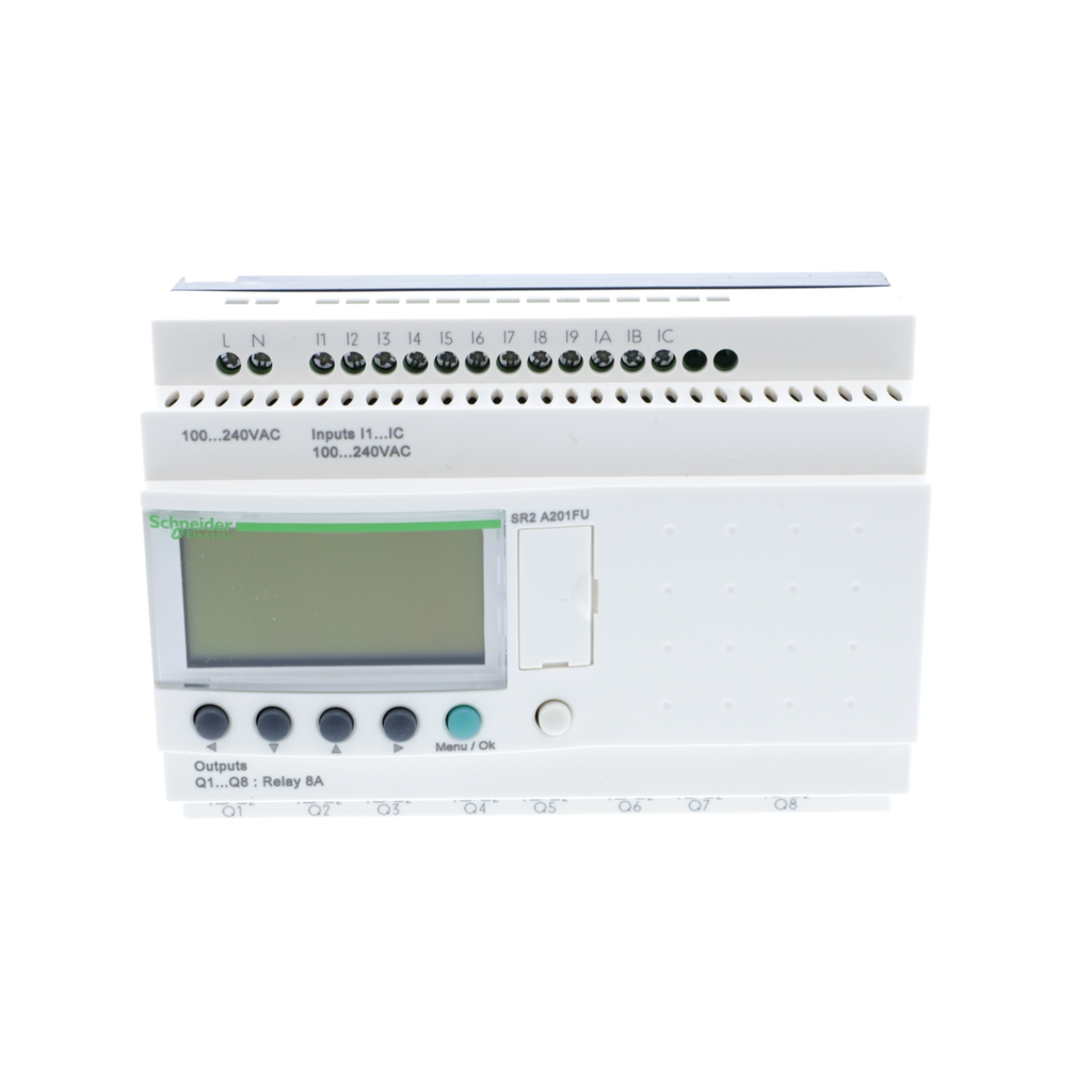 Mayer-DDS-compact smart relay, Zelio Logic SR2 SR3, 20 IO, 100 to 240V AC, no clock, display-2