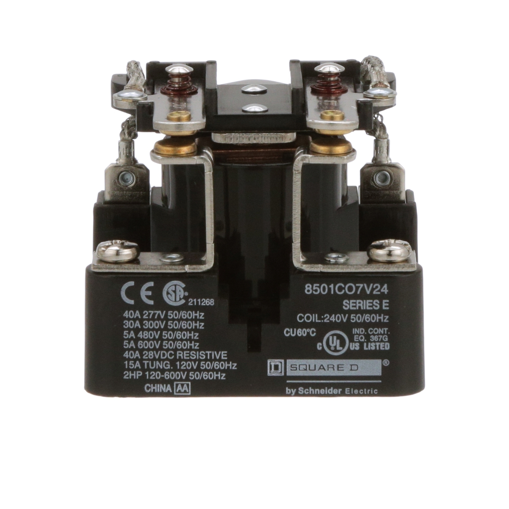 Mayer-DDS-Power Relay, Harmony 8501C, DPST, coil, screw clamp terminal, 30A, 240V AC, 2NO-2