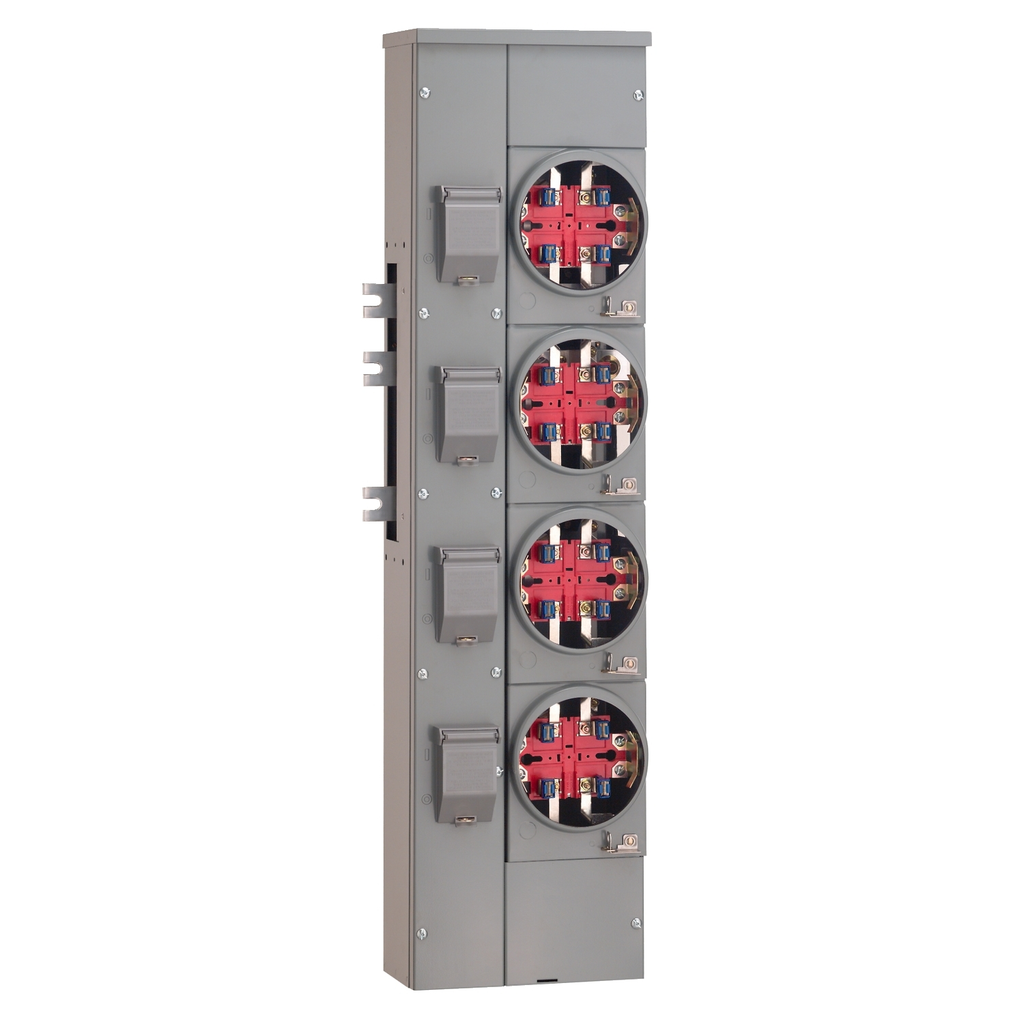 Mayer-DDS-Branch unit, EZ Meter-Pak, 125A, 4 x 5 jaw sockets, 120/240VAC, horn bypass, ringless, 800A Al busbar-2