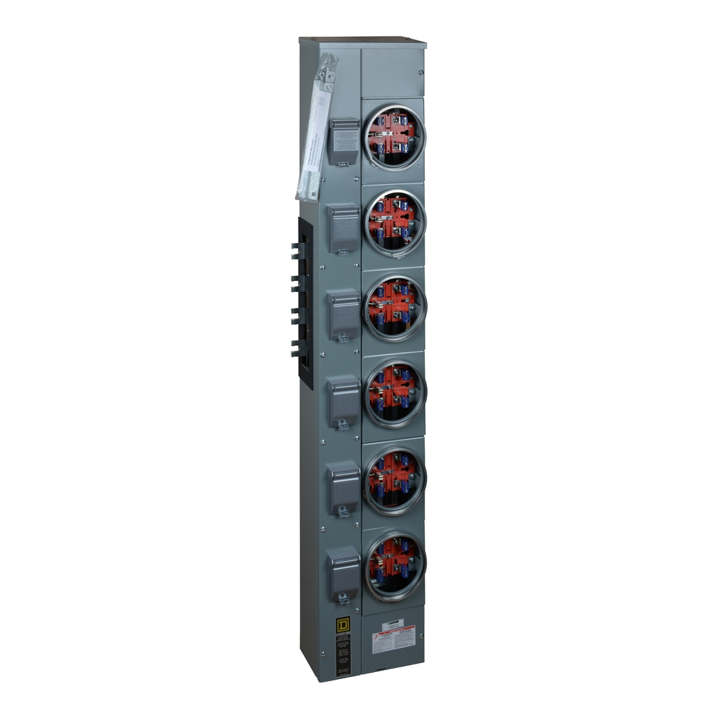 Mayer-DDS-Branch unit, EZ Meter-Pak, 125A, 6 x 5 jaw sockets, 208Y/120VAC, no bypass, ringed, 1200A Al/Cu busbar-2