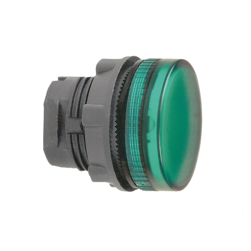 Mayer-DDS-Head for pilot light, Harmony XB5, plastic, green, 22mm, plain lens, BA9s base fitting-1
