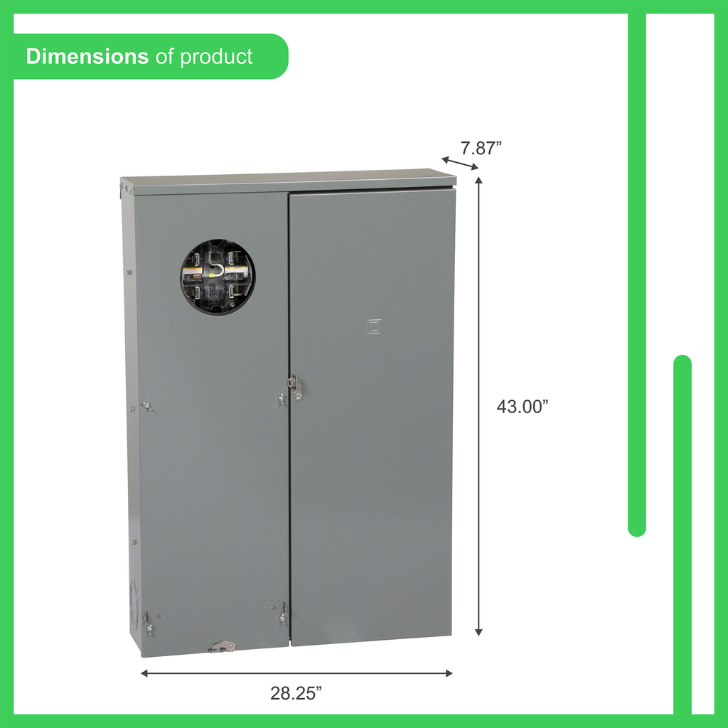 Mayer-DDS-All in one, Homeline, CSED, ringless socket, 400A, surface/semi mount, 30 spaces, 40 circuits, 25kA SCCR, 320 lever bypass-2