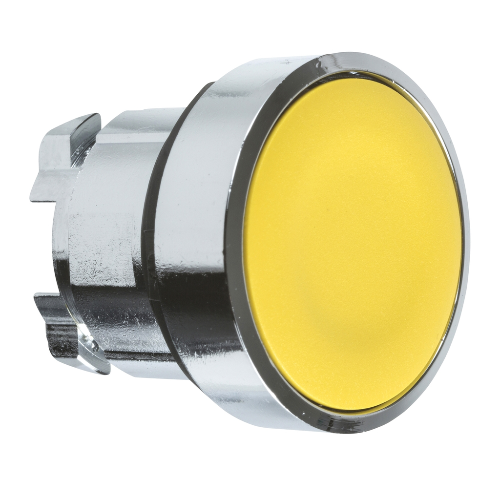 Mayer-DDS-Head for illuminated push button, Harmony XB4, metal, yellow flush, 22mm, push-push, unmarked-1
