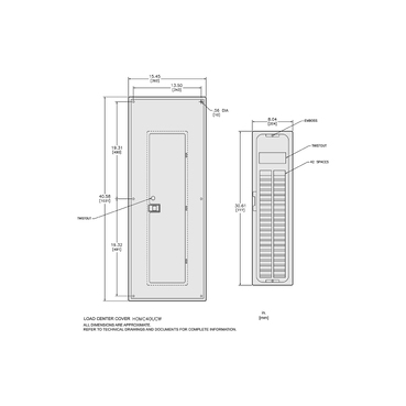 Mayer-DDS-Replacement cover, Homeline, for 40 space load center, combination flush and surface, white-2