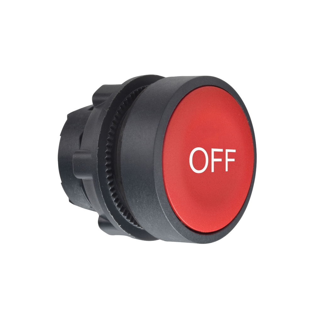 Mayer-DDS-Head for non illuminated push button, Harmony XB5, red flush pushbutton 22mm spring return "OFF"-1