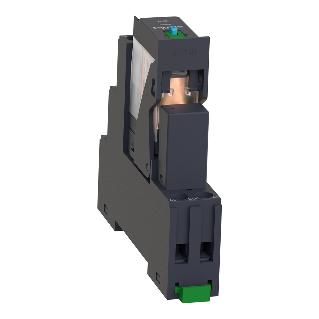 Mayer-DDS-interface plug in relay, Harmony Electromechanical Relays, 5A, 2CO, with LED, pre assembled, lockable test but to n, 24V DC-2