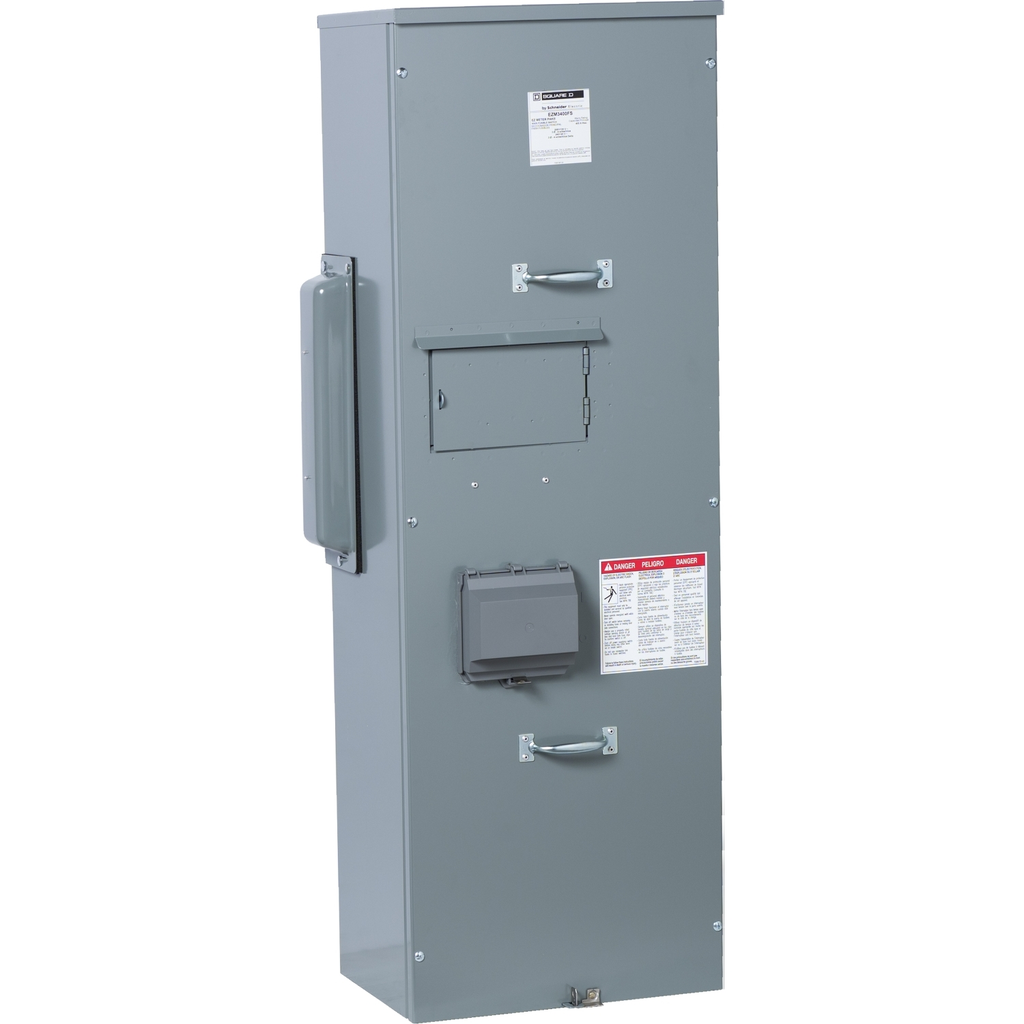 Mayer-DDS-Main fusible (Class T) switch unit, EZ Meter-Pak, 400A, 240VAC max, 3ph/4W, 400A bus, OH/UG, Type 3R-2