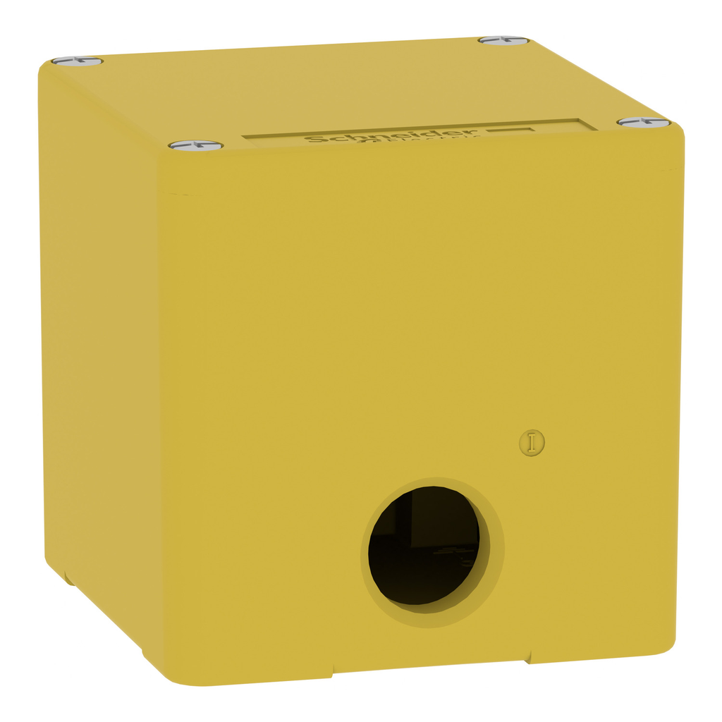 Mayer-DDS-Empty control station, Harmony XAP, XB2 SL, zinc alloy, yellow, M20, undrilled, 80x80x77mm, UL cULus-2