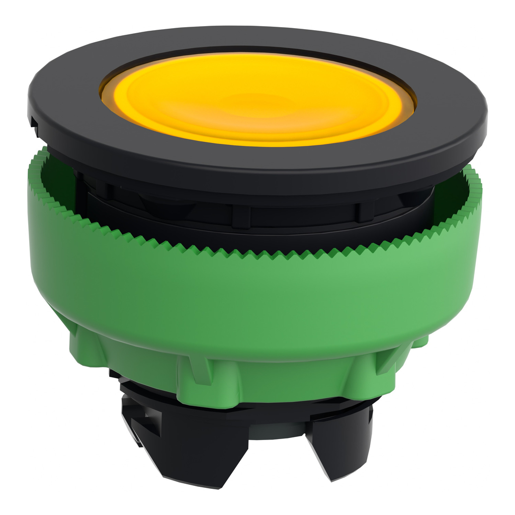 Mayer-DDS-Head for pilot light, Harmony XB5, yellow, 30mm, universal LED, plain lens-2