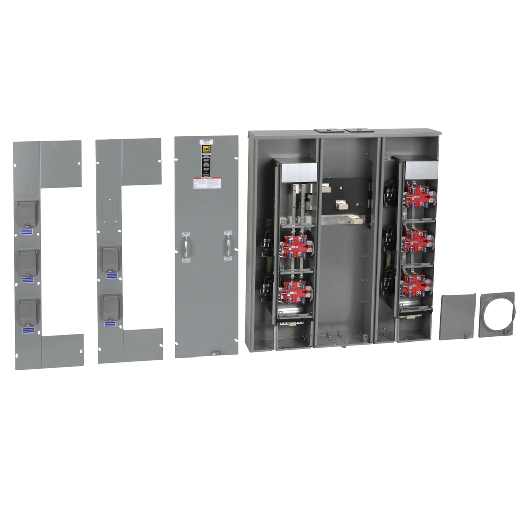 Mayer-DDS-Meter center, MP Meter-Pak, 5 sockets, no bypass, 5 jaws, 500A bus, 125A max breaker rating, ringless-2