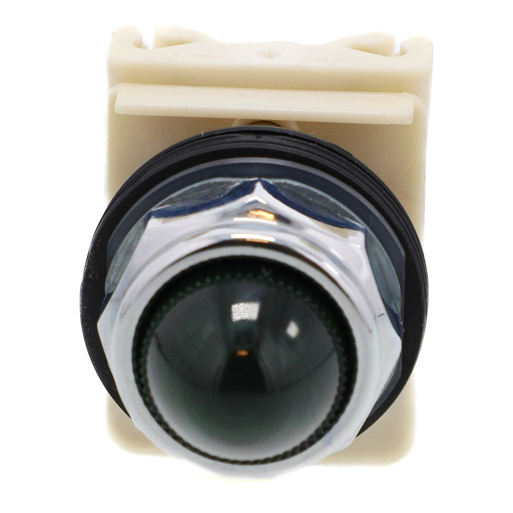 Mayer-DDS-Pilot light, Harmony 9001K, metal, polycarbonate, domed, green, 30mm, LED green, 110-120V-2