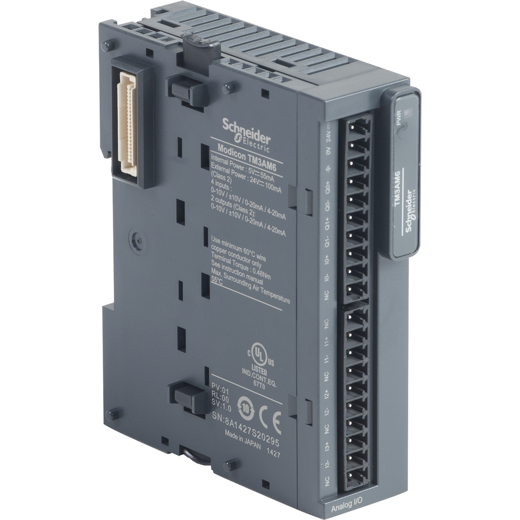 Mayer-DDS-IO analog module, Modicon TM3, 4 inputs, 2 output, screw, 24V DC-1