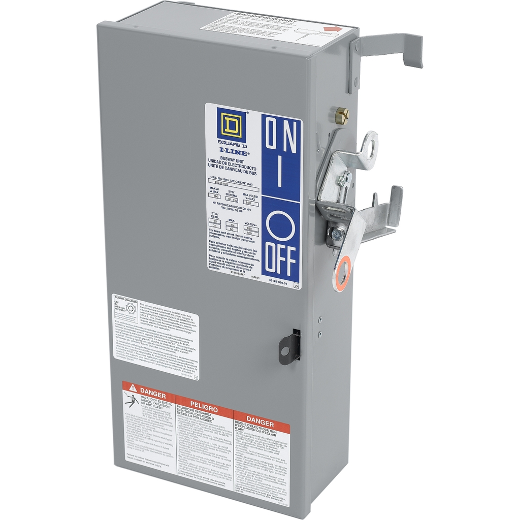 Mayer-DDS-Busway, I-Line, Fusible plug in unit, 100A, 600V, 3 pole, Class H fuse-1