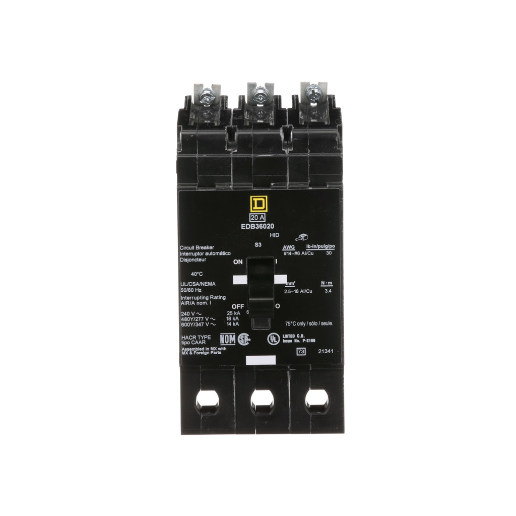 Mayer-DDS-Mini circuit breaker, E-Frame, 50A, 3 pole, 600Y/347VAC, 25kA max, bolt on [TAA]-2