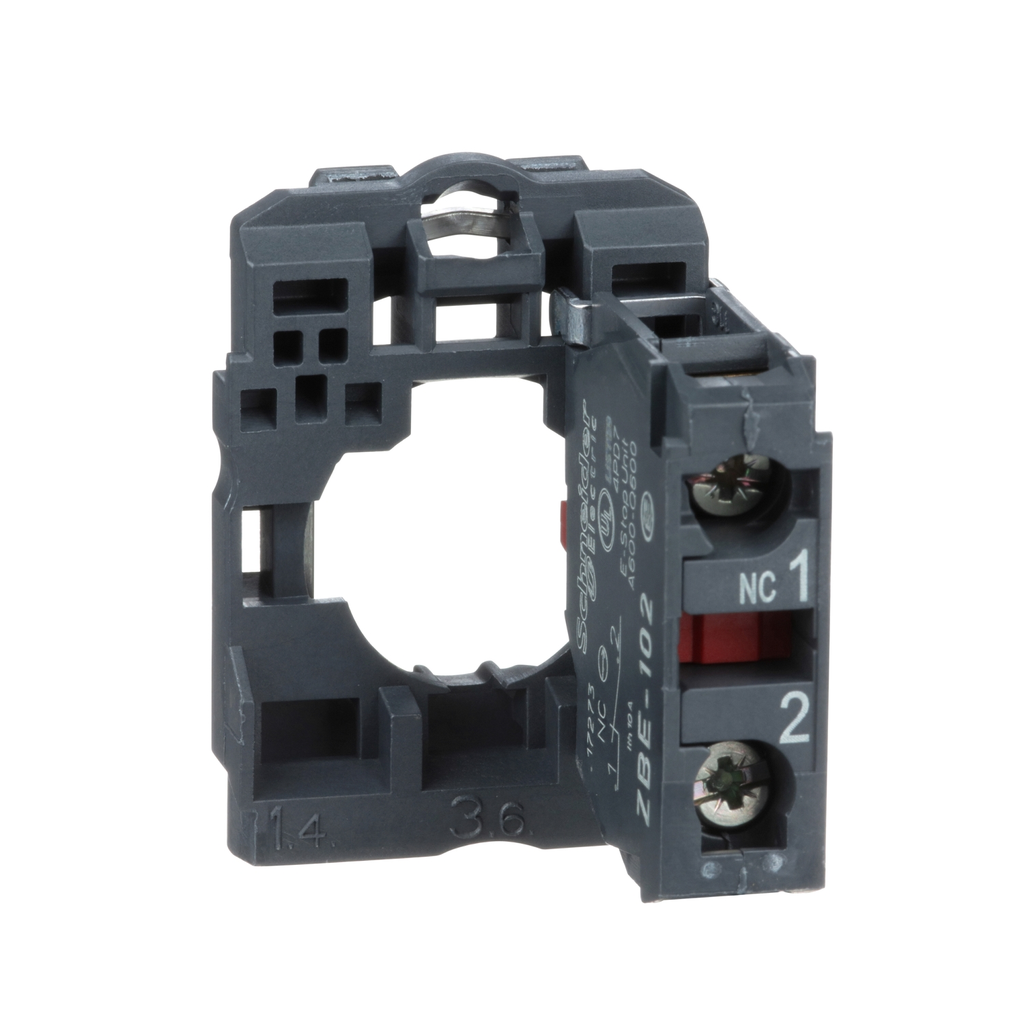 Mayer-DDS-Harmony, 22mm Push Button, XB5A operators, contact block, with mounting collar, 1 NC, screw clamp terminal-2