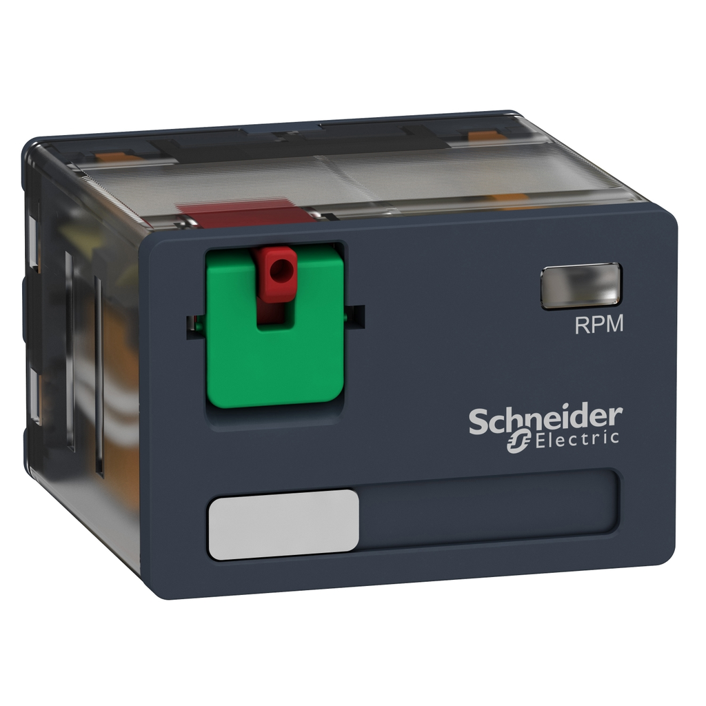 Mayer-DDS-plug-in relay, Harmony electromechanical relays, 15A, 4CO, lockable test button, 120V AC-1