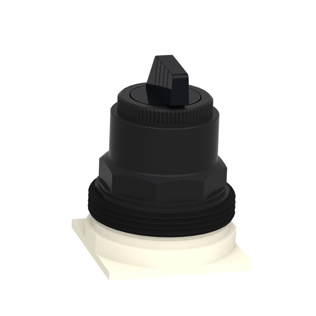 Mayer-DDS-Selector switch head, Harmony 9001SK, plastic, standard handle, black, 30mm, 3 positions, Cam F, stay put-2