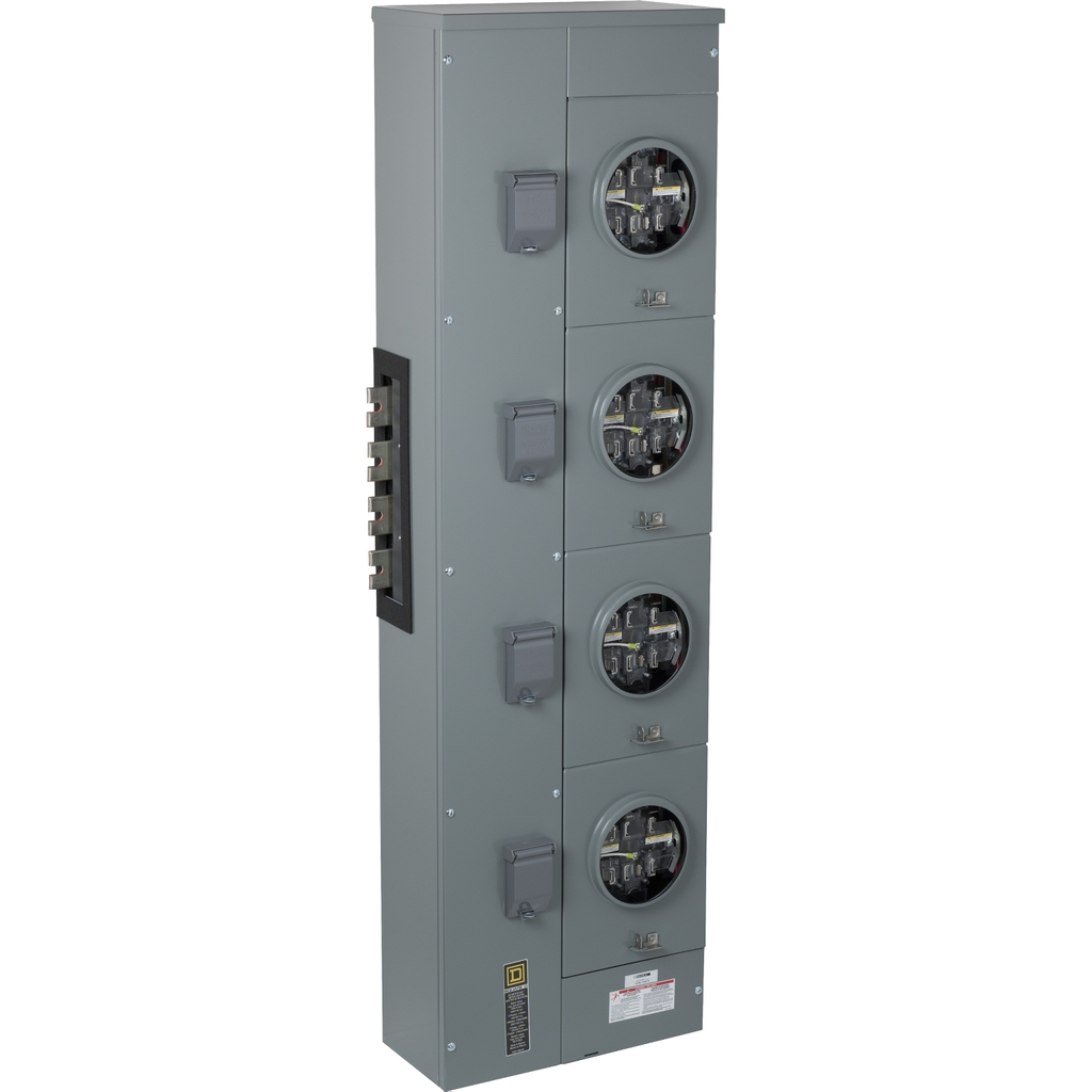 Mayer-DDS-Branch unit, EZ Meter-Pak, 225A, 4 x 7 jaw sockets, 208Y/120VAC, lever bypass, ringless, 1200A Al/Cu busbar-2