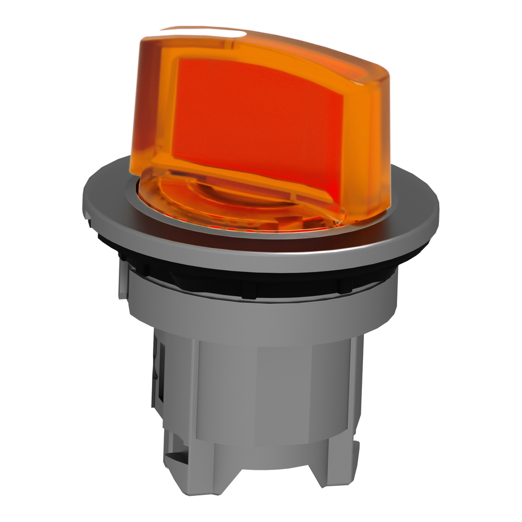 Mayer-DDS-Head for illuminated selector switch, Harmony XB4, metal, orange handle, 30mm, universal LED, 2 positions-2