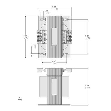 Mayer-DDS-Transformer, Type T, industrial control, 1500VA, 1 phase, 550/575/600V primary, 120/240V secondary, 115C rise-2