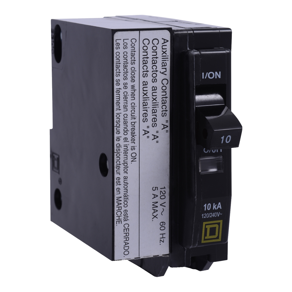 Mayer-DDS-Mini circuit breaker, QO, 20A, 1 pole, 120/240VAC, 10kA, plug in, aux switch 1A-1