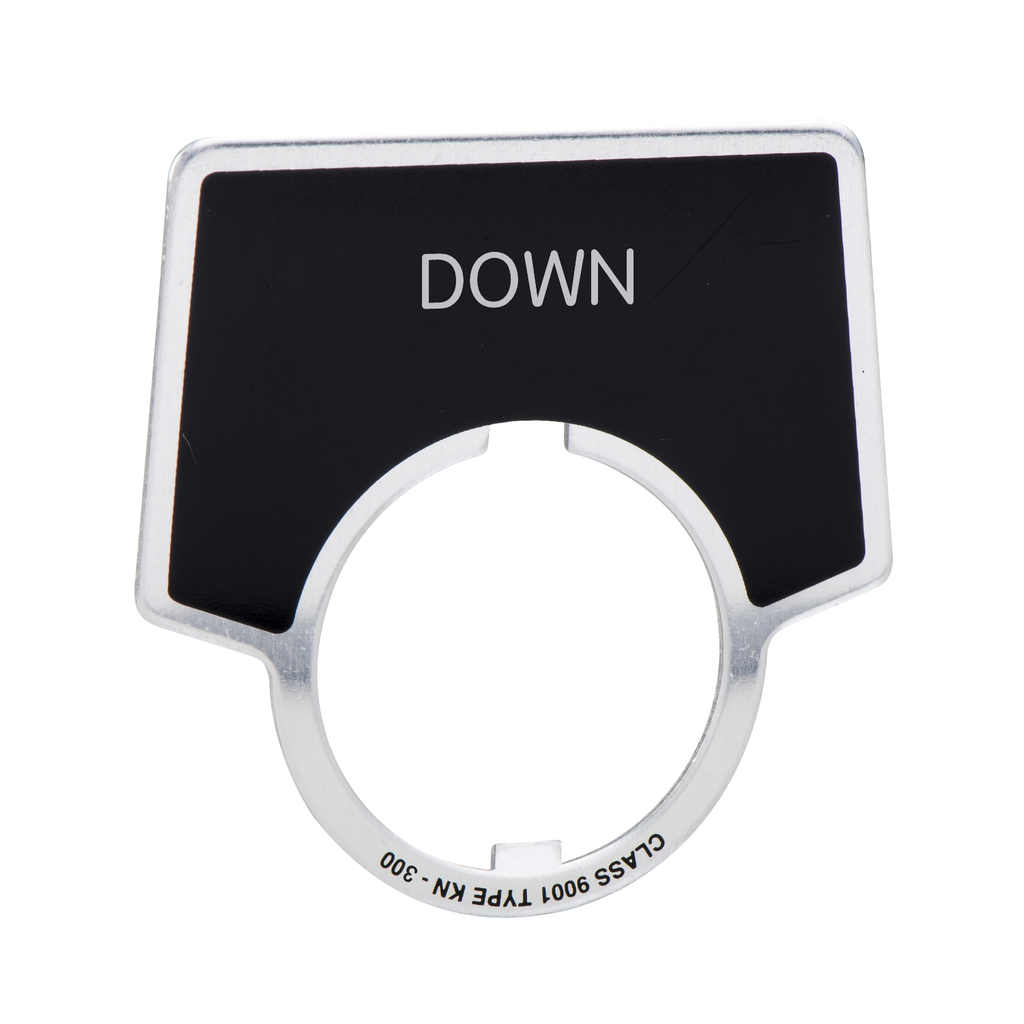 Mayer-DDS-Harmony 9001K, Harmony 9001SK, legend, 30mm, aluminium, black with silver letters, 44x50mm, marking down-1