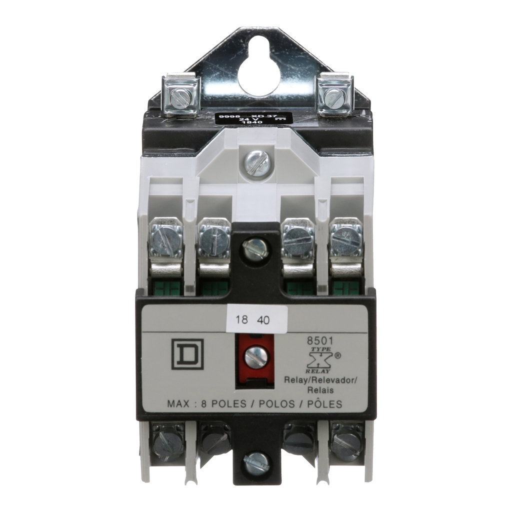 Mayer-DDS-NEMA Control Relay, Type X, machine tool, 10A resistive at 600 VAC, 4 normally open contacts, 24 VDC coil-2
