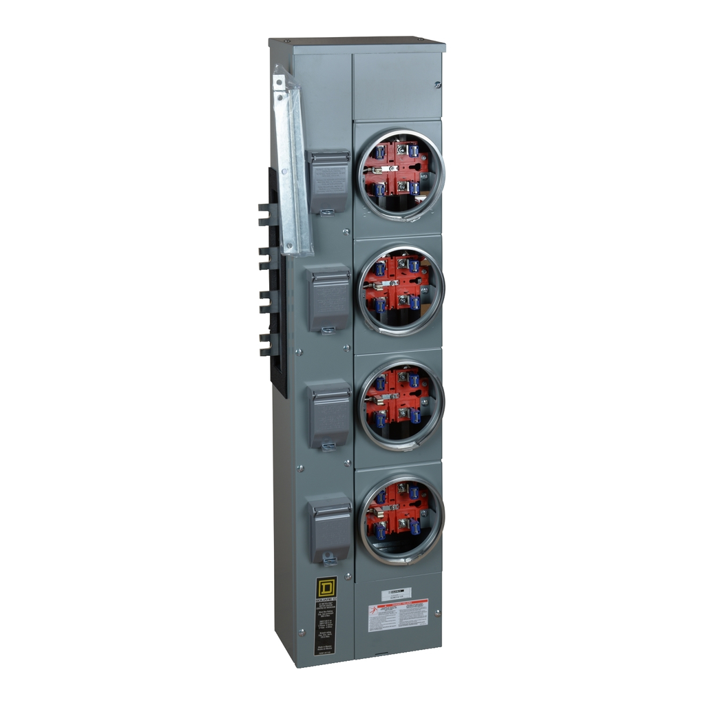Mayer-DDS-Branch unit, EZ Meter-Pak, 125A, 4 x 5 jaw sockets, 208Y/120VAC, no bypass, ringed, 1200A Al/Cu busbar-2