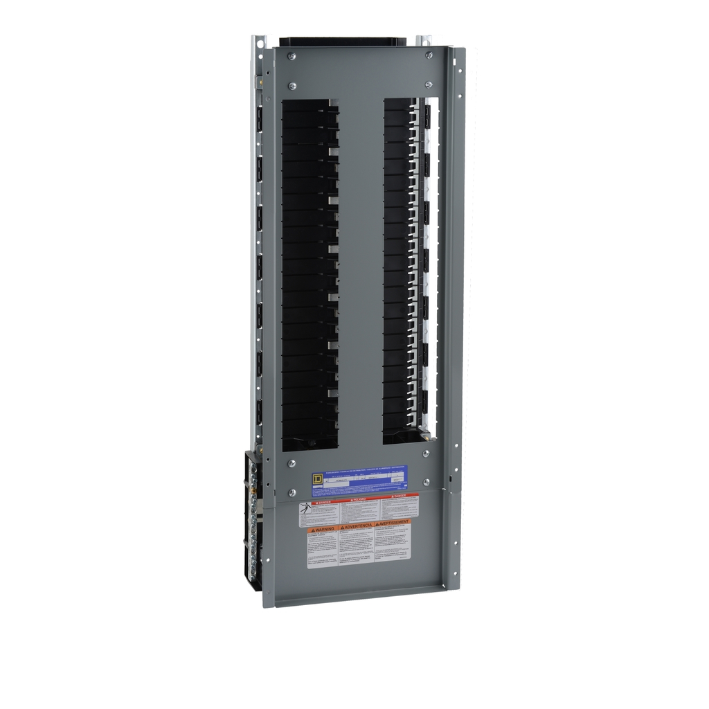 Mayer-DDS-Panelboard interior, NF, main breaker, 125A, Al bus, 42 pole spaces, 3 phase, 4 wire, 480Y/277VAC, bolt on-1