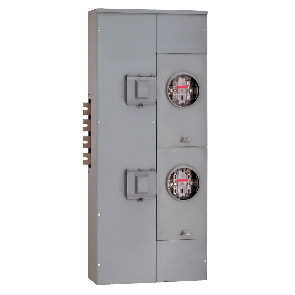 Mayer-DDS-Branch unit, EZ Meter-Pak, 400A, 2 x 5 jaw sockets, 208Y/120VAC, lever bypass, ringless, 1200A Cu busbar-1