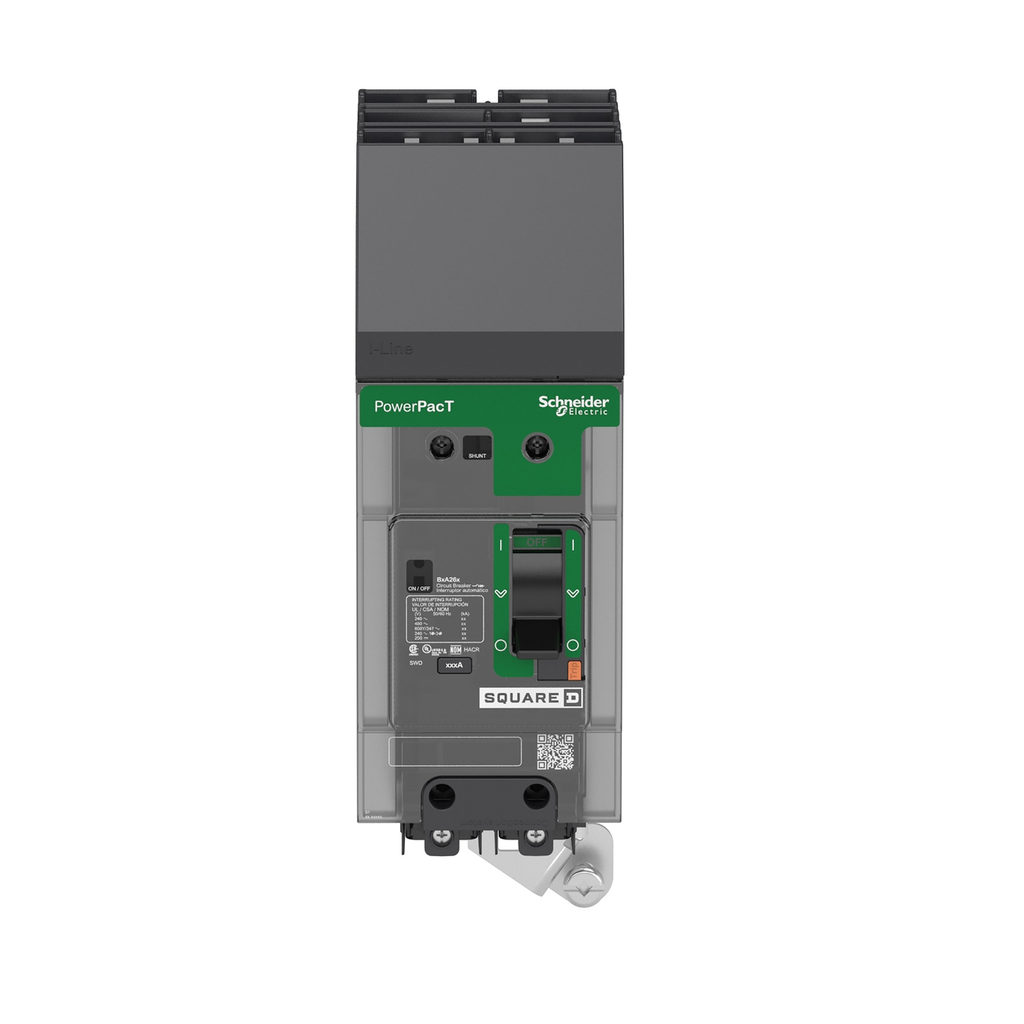 Mayer-DDS-Circuit breaker, PowerPacT B, 50A, 2 pole, 600Y/347VAC, 14kA, I-Line, thermal magnetic, 80%, AC-2