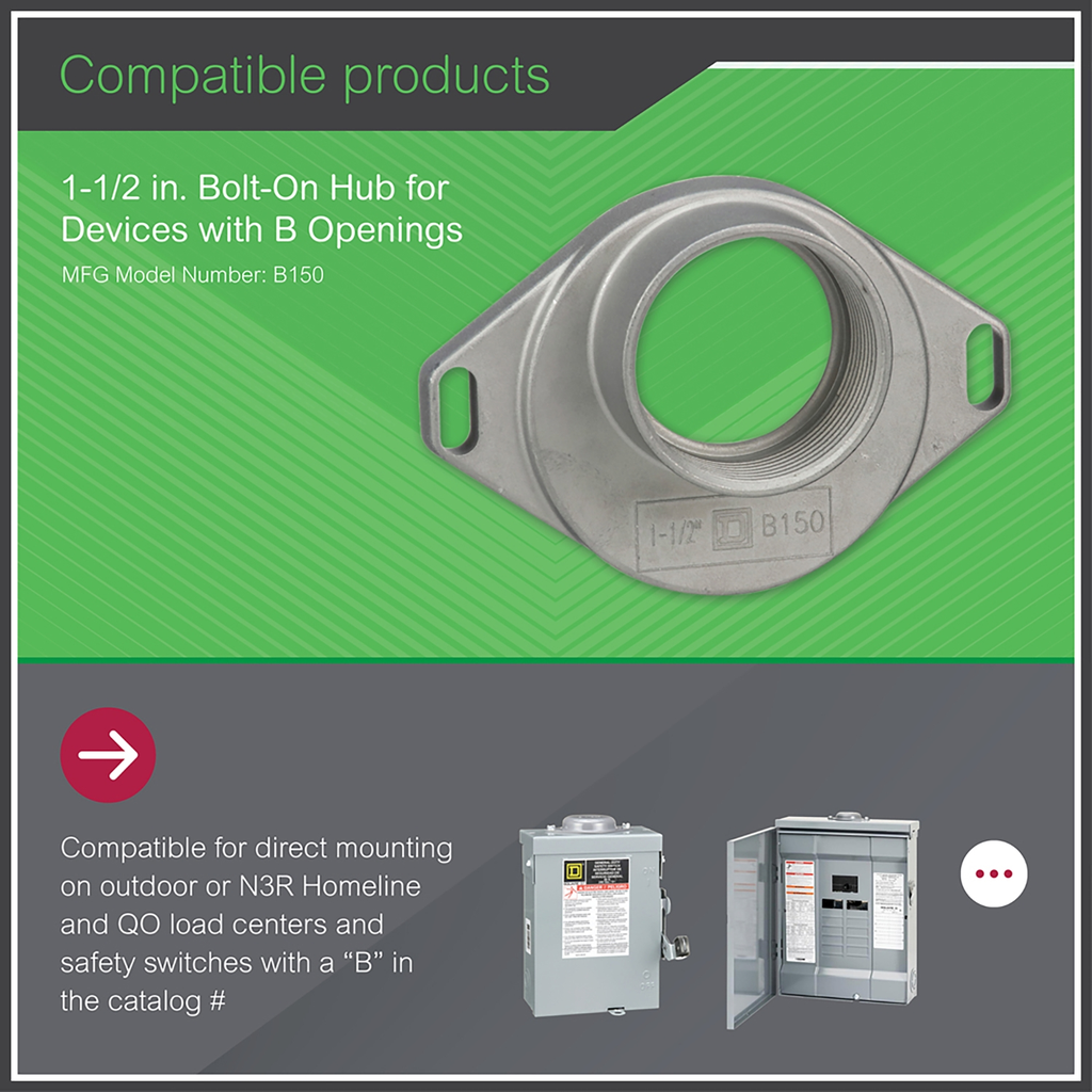 Mayer-DDS-Accessory, bolt-on hub, 1.50in, rainproof-2