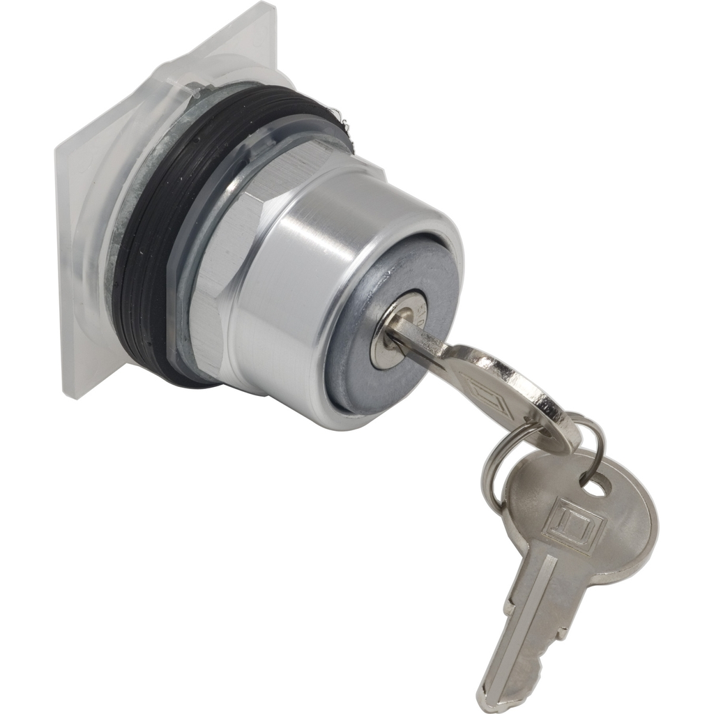 Mayer-DDS-Key operated pushbutton head, Harmony 9001K, metal, key switch, 30mm, key E10, extended position, stay put-1