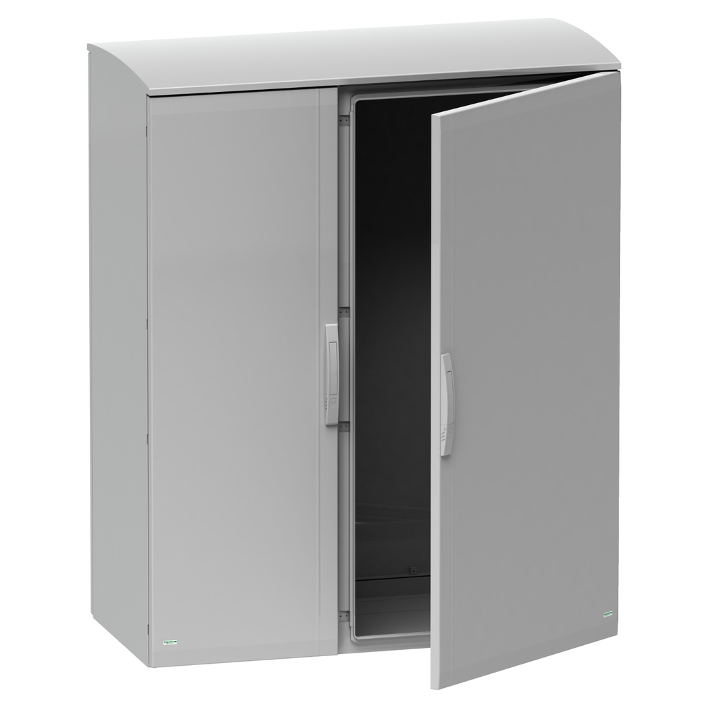 Mayer-DDS-Floor standing polyester enclosure, PanelSeT PLA, plain door, ventilated canopy, 1000x1250x420mm, IP44, IK10-2