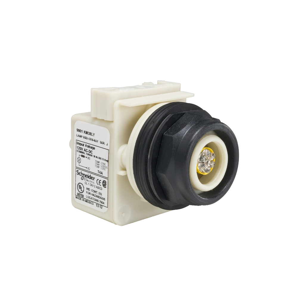 Mayer-DDS-Pilot light head, Harmony 9001SK, plastic, without cap, 30mm, LED yellow, 120V-1