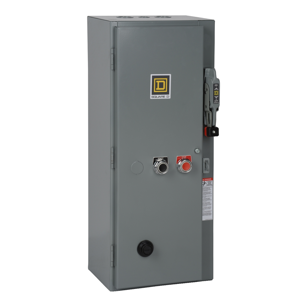 Mayer-DDS-NEMA combination starter, Type S, 60A fusible disconnect, Size 2, 45A, 25HP at 600VAC, 3 phase, 3 pole, melting alloy, 120VAC coil, NEMA 1 [TAA]-1