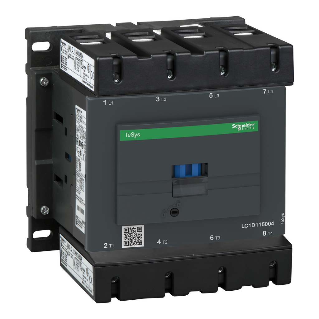 Mayer-DDS-IEC contactor, TeSys Deca, nonreversing, 200A resistive, 4 pole, 4 NO, 220VDC coil, open style-1