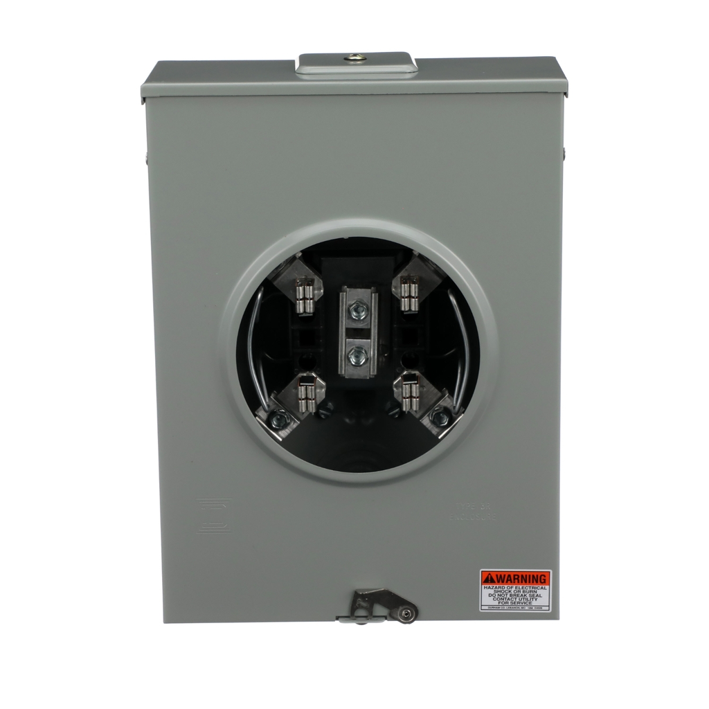 Mayer-DDS-Individual meter socket, ringless socket, no bypass, 4 jaws no release, OH, UG, 200 A, up to 600 VAC single phase 3W-2