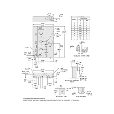 Mayer-DDS-Meter center, MP Meter-Pak, 3 sockets, lever bypass, jaw release, 5 jaws, 500A bus, 225A max breaker rating, ringless-2