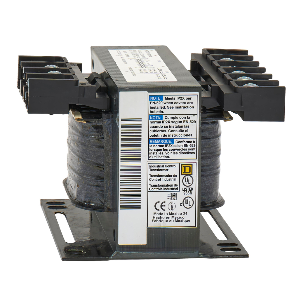 Mayer-DDS-Transformer, Type T, industrial control, 100VA, 1 phase, 380/277/480/208/240V primary, 120V secondary, 55C rise-1